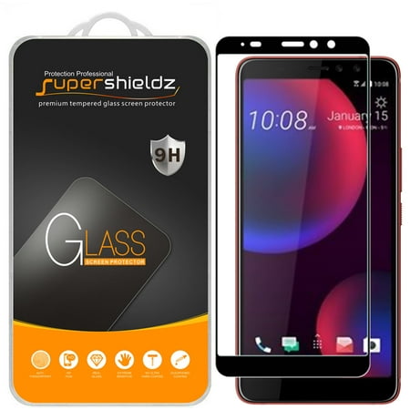 [2-Pack] Supershieldz for HTC U11 Eyes [Full Screen Coverage] Tempered Glass Screen Protector, Anti-Scratch, Bubble Free (Black