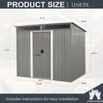 thumbnail image 7 of CarButler 8x6ft Metal Outdoor Storage Shed with Transparent Plate and Lockable Sliding Doors for Garden Backyard Patio Lawn Gray, 7 of 7