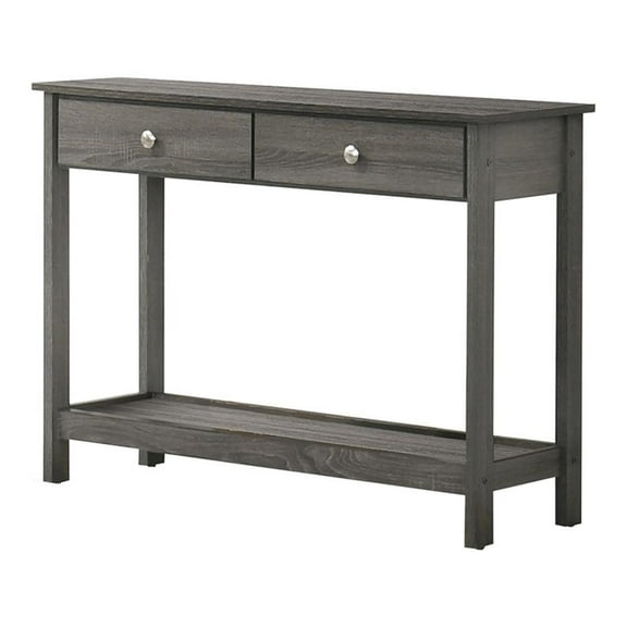 Furniture of America Lekwick Transitional Wood 2-Drawer Console Table in Gray