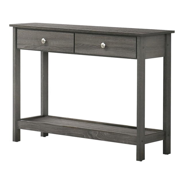 Furniture of America Table Console Transitionnelle en Bois à 2 Tiroirs Gris