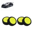 thumbnail image 4 of RC Car Tires, Deep Unevenness Texture 4pcs Rubber RC Tires  For 1/10 Flat Sports Car Yellow, 4 of 8