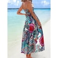 thumbnail image 2 of Women's Printed Smocked Maxi Cami Dress Lightweight Sleeveless Boho Style Summer Everyday Wear 100% Polyester, 2 of 10