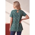 thumbnail image 2 of Roaman's Women's Plus Size Ultimate Cotton Crewneck Short Sleeve Swing Tee, 2 of 6