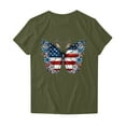 thumbnail image 4 of SOOMLON 4th of July Womens T Shirts Loose Fit Butterfly Independence Day Shirts Crew Neck American Flag Tops Short Sleeve Going out T-Shirt Formal Tee Blouse Clothes, 4 of 4