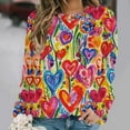 thumbnail image 5 of Hueook Valentine's Day Tops for Women Printed Long Sleeved Round Neck Pullover Top Hoodless Casual and Fashionable Sweatshirts Red XL, 5 of 5