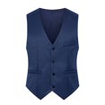thumbnail image 2 of Joernso Simple Solid Color Men Suit Vest Slim Fit V-neck Sleeveless Single Breasted Leisure Party Bar Banquet Dress Waistcoat Workwear, 2 of 8