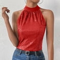 thumbnail image 5 of Kukoosong Women's Dressy Mock Neck Sleeveless Sequin Blouse Solid Color Tops for Casual Party and Daily Wear Women Sleeveless Tank Tops, 5 of 7
