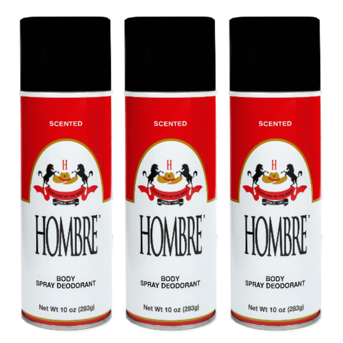 Hombre Red Deodorant Body Spray Classic for Men (3 Pack)