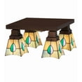 thumbnail image 6 of Meyda Tiffany 144231 Mackintosh Leaf 4 Light 23" Wide Semi-Flush Ceiling Fixture -, 6 of 7