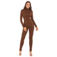 thumbnail image 3 of YIZYIF Womens Solid Color Long Jumpsuit Long Sleeve Bodysuit Gym Yoga Sports Jumpsuit Brown XL, 3 of 7