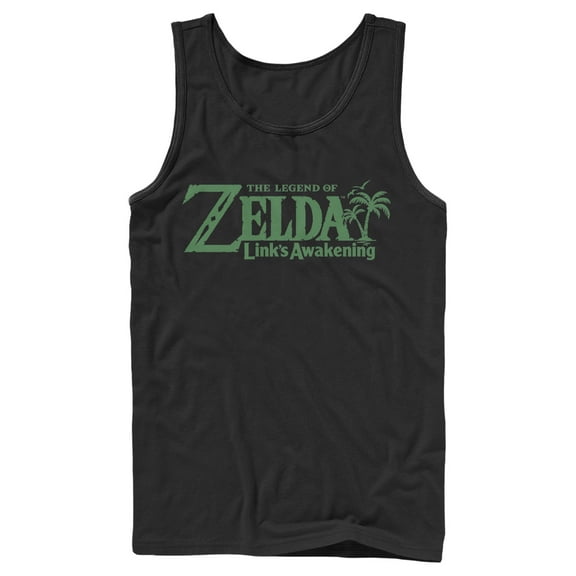Men's Nintendo Legend of Zelda Link's Awakening Palm Logo  Tank Top Black X Large