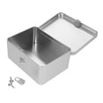 thumbnail image 2 of Caja de hojalata retro con cerradura y llave, joyero con cerradura para escritorio, contenedor de recuerdos de metal vintage para el hogar y la oficina., 2 of 8