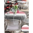 thumbnail image 4 of Outdoor Tablecloth with Umbrella Hole & Zipper, Ombre Grey Pink Round Tablecloth 60 Inch, Modern Abstract Art Gradient Patio Table Cover Waterproof Table Cloth for Picnic/Party, 4 of 7