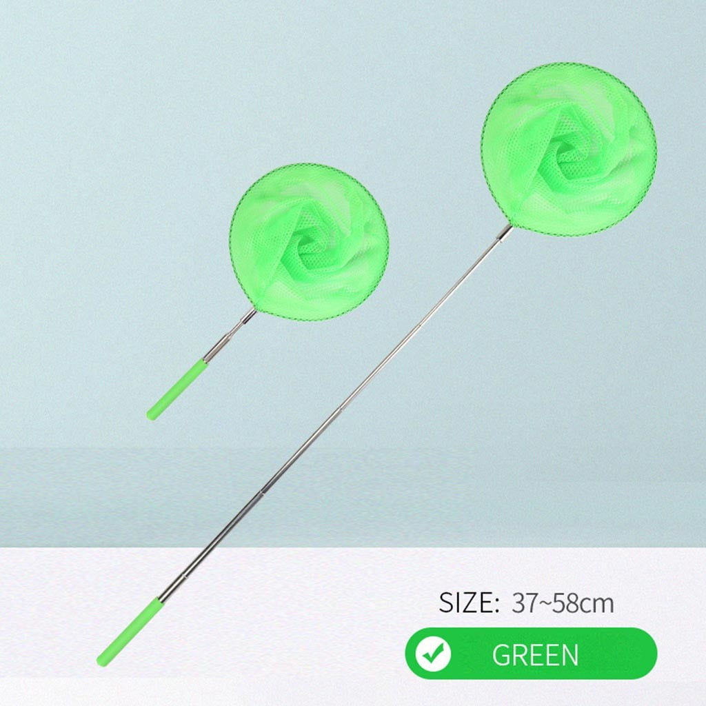 Beach Toys Children'S Stainless Telescopic Fishing Net Summer Insect Trap  Net Insect Plastic Green
