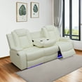 thumbnail image 6 of Gewnee Power Recliner Sofa Sectional Couch with LED Light for Living Room,Air Leather Reclining Loverseat and Sofa with Cup Holder Storage Console for Home Theater, 6 of 19