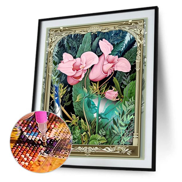 Cuadros Decorativos Kits de pintura de diamante 5D DIY Taladro redondo completo Decoración de imagen de flor (J84310) Ehuebsd embutido en tela