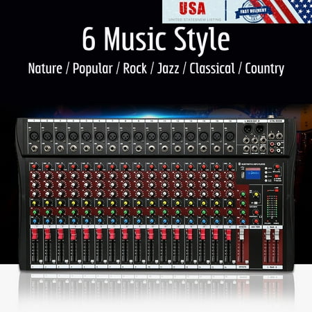 16-Channel Digital Audio Sound Mixer Mixing Amplifier Console with USB Phantom Power Equalizer bluetooth for Recording DJ Stage Karaoke Music Appreciation , 4000 (Best Audio Mixer For Podcasting)