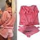 thumbnail image 2 of Gibobby Pijamas mujer calientitas Pijama Conjunto de ropa de dormir Poliéster Con capucha Manga larga Dormitorio Dama(Rojo de la sandía,G), 2 of 5