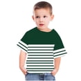 thumbnail image 4 of HBYJLZYG Striped T-Shirt For Kids, Summer Children Round Neck Casual Short Sleeve Funny Shirts 3-14 Years, 4 of 5