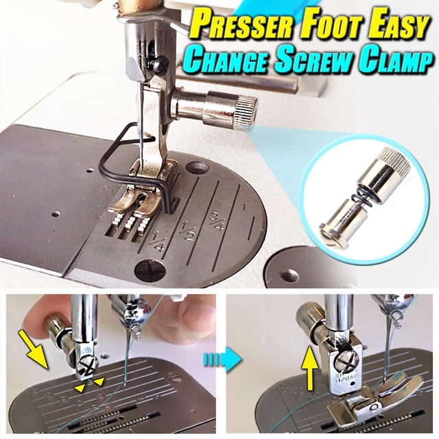 Xihbxyly Prensatelas de Fácil Cambio, Cambio Rápido Sin Herramientas, Diseño de Acero Duradero, Compatible con Máquinas de Coser Industriales y Domésticas, Accesorio de Costura, Juego de 1/3/5 Piezas