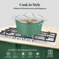 thumbnail image 3 of Gotham Steel 10 Pc Hammered Pots and Pans Set Non Stick, Easy Clean Kitchen Ceramic Cookware Set Nonstick, Long Lasting Pot and Pan Set with Skillet, Oven Safe, No Forever Chemicals, Sage Green, 3 of 7