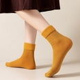 thumbnail image 6 of Kiskick 1 Pair Mid-Tube Ribbed Vibrant Colors Women Socks Winter Solid Color Thickened Fleece Lining Socks for Cozy Winter Comfort, 6 of 7