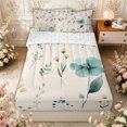 thumbnail image 3 of Erosebridal Vintage Wildflower Zipper Twin Comforter Sets with Fitted Sheet and 2 Pillowcases for Women Girls, Cream Simple Floral Zipper Bedding Set, Reversible, 4 Pieces, 3 of 7