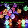 thumbnail image 4 of Juhefa Solar String Lights Outdoor 60 Led 35.6 ft Crystal Globe Lights for Garden Yard Porch Wedding Party Decor (Multicolor), 4 of 7
