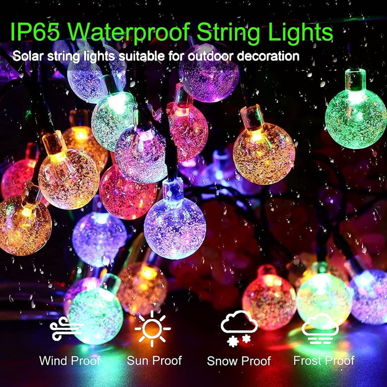 GooingTop Solar String Lights, 60 LED Crystal Ball, Multicolor photo 3