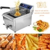 13L 1.65KW Temperature Control Timing Stainless Steel Single Container Commercial Restaurant Electric Deep Fryer US Plug