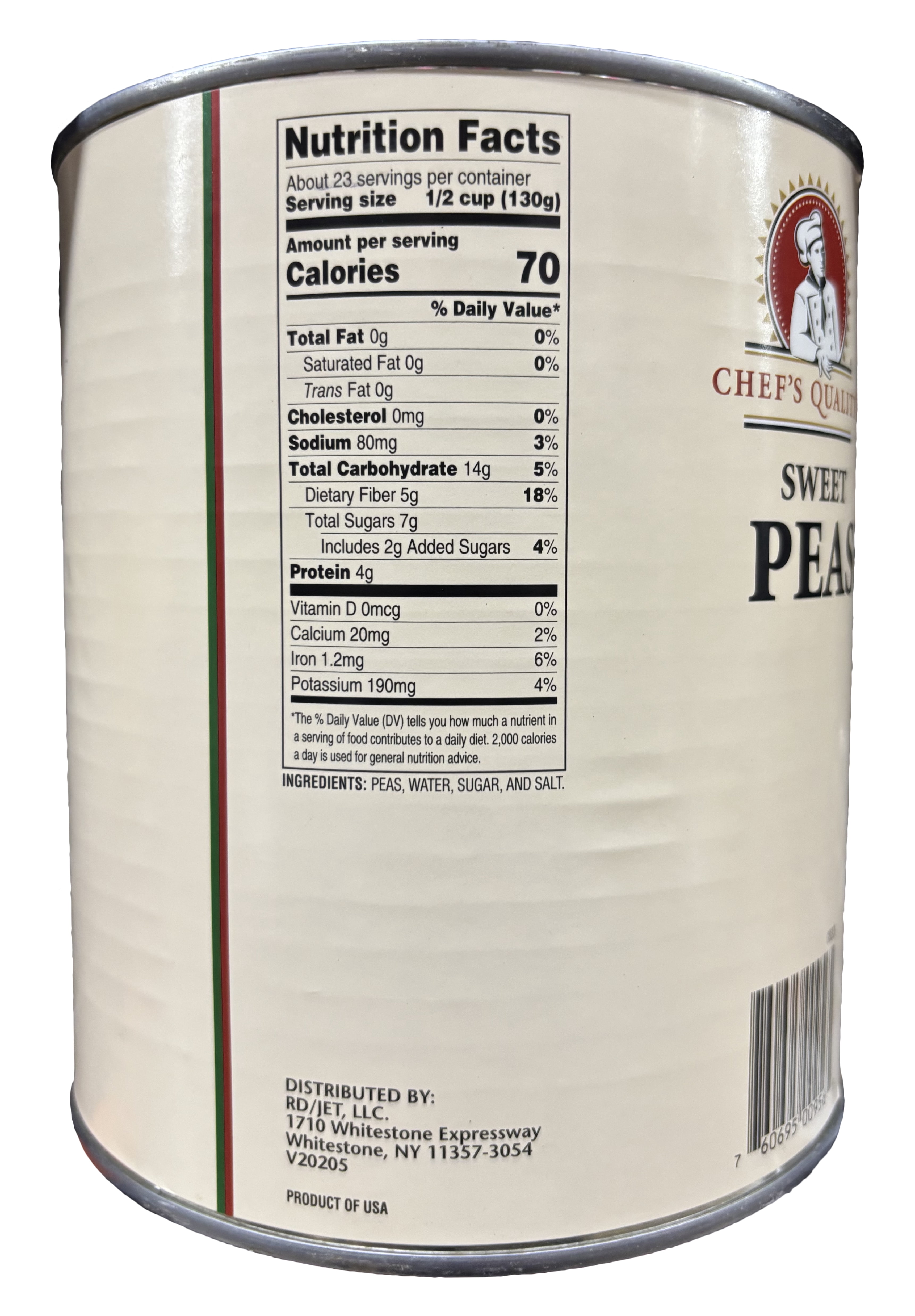 Chef's Quality Sweet Peas | Kosher | 6.63 lb