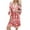 DT-Red, variant on DailyTrove Women's Floral Print V-Neck Midi Dress, Short Sleeve, Casual Garden & Brunch Wear, Lightweight Cotton Blend, Contrast Trim