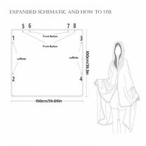 AuroraX Portable Throw Blanket Wearable Gray Poncho Shawl,Cozy Flannel Womens Shawl,Personalized Holiday Birthday Gifts for Women