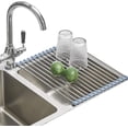 thumbnail image 1 of xianyou-Roll Up Dish Drying Rack, Over Sink Dish Drying Rack for Kitchen Sink Counter, Stainless Steel Wire Dish Drying Rack Kitchen Rolling Dish Drainer Foldable Sink Rack Mat for Vegetables Fruits(, 1 of 4