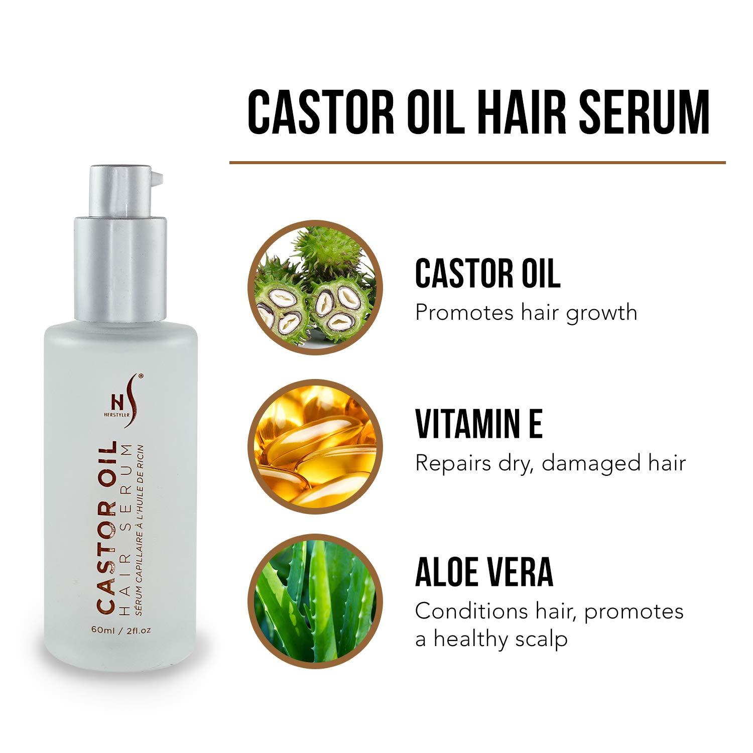 Buy Herstyler Castor Oil Hair Serum for Hair Growth Hair Shine Serum