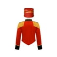 thumbnail image 2 of CHICTRY Enfants Garçons Uniforme d'Équipe de Tambour-Major Costume de Performance de Batteur Veste à Franges de Fanfare Manteau Chapeau C Rouge 10, 2 of 6