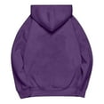 thumbnail image 5 of Yangnuo Fall Winter Solid Color Loose Comfy Hoodies for Women Women's Casual Loose Solid Color Pocket Long Sleeved Hooded Sweatshirt Top, 5 of 5