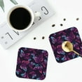 thumbnail image 5 of Kll Square Drink Coasters Set Of 4,Pu Leather Absorbent Coasters Set Decorative Coffee Cup Coasters Housewarming Gift For Home Decor-Purple Butterfly, 5 of 9