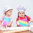 thumbnail image 3 of PASHOP 2 Pack Kids Apron Rainbow Unicorn Aprons With Pockets for Girls Boys Toddler Apron for Painting Cooking Baking 3-12 Years, 3 of 6
