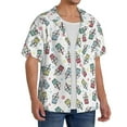 thumbnail image 4 of Vsdgher Milk Tea Print Men's Wrinkle Free Untucked Cuban Shirt Business Casual Button Down Shirts Short Sleeve Shirt, 4 of 7
