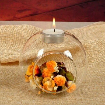 Candlestick Candles Home Party Wedding Dinner Decor Crystal Glass Candle Holder Transparent Visible Romantic Candlestick 8cm ()