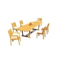 thumbnail image 4 of Grade-A Teak Dining Set: 6 Seater 7 Pc: 118" Mas Rectangle Trestle Leg Table And 6 Maldives Chairs (2 Arm & 4 Armless Chairs) WholesaleTeak #51ML2507, 4 of 6