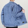 Fall highend denim jacket men‘s baggy multipocket trend matching