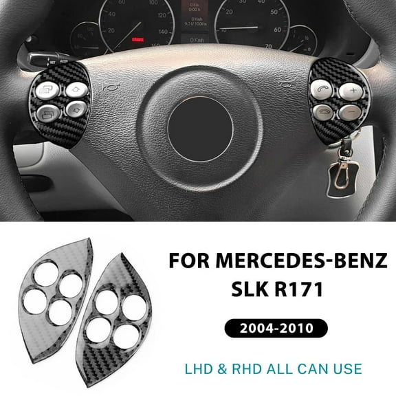 For Mercedes Benz SLK R171 2004 2005 2006 2007 2008 2009 2010 Steering Wheel Accessories Real Soft Carbon Fiber Trim Sticker.