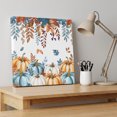 thumbnail image 4 of Ships Next Day Canvas Wall Art 16"x16", Orange Blue Fall Wood Framed Canvas Print Painting, Thanksgiving Botanical Pumpkins Ready to Hang Picture Wall Decor for Home Bedroom Kitchen Office, 4 of 9