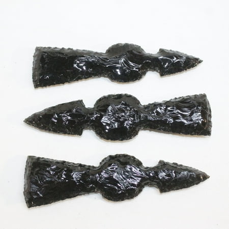 3 Obsidian Ornamental Tomahawk Heads #4810 Ax Axe Hatchet