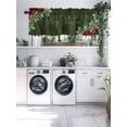 thumbnail image 5 of Merry Christmas Valances for Windows, Pine Cone Leaf Dark Green Background Light Filtering Window Treatment Valances, Rod Pocket Small Curtains for Kitchen/Bathroom, 42"x12", 5 of 9