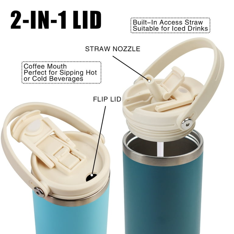 Wide-mouth 17oz Flip Straw Double wall Stainless Steel stanley tumbler  themos with Straw Handle