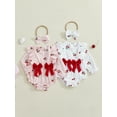thumbnail image 3 of BemeyourBBs Baby Girl Fall Romper Cherry Print Long Sleeve Bow Jumpsuit Headband, 3 of 9