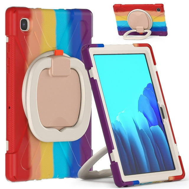 Funda colorida para Samsung Tab A7 de 10,4 pulgadas T500 con soporte de anillo ajustable grande y protección contra golpes.